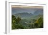 Myanmar. Shan State. Sunset over the Ridges of Haze-Filled Hills-Inger Hogstrom-Framed Photographic Print