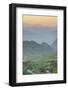 Myanmar. Shan State. Sunset over the Ridges of Haze-Filled Hills-Inger Hogstrom-Framed Photographic Print