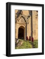 Myanmar Taj Mahal. Unfinished Pagoda. Monks. Mandalay. Myanmar-Tom Norring-Framed Photographic Print