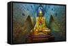 Myanmar, Yangon. Buddha Statue in Shwedagon Temple-Jaynes Gallery-Framed Stretched Canvas