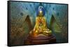 Myanmar, Yangon. Buddha Statue in Shwedagon Temple-Jaynes Gallery-Framed Stretched Canvas