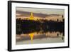 Myanmar, Yangon. Dusk Falls on Shwedagon Pagoda-Brenda Tharp-Framed Photographic Print