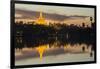 Myanmar, Yangon. Dusk Falls on Shwedagon Pagoda-Brenda Tharp-Framed Premium Photographic Print