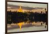 Myanmar, Yangon. Dusk Falls on Shwedagon Pagoda-Brenda Tharp-Framed Photographic Print