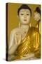 Myanmar. Yangon. Shwedagon Pagoda. Buddha in the Discussion Mudra-Inger Hogstrom-Stretched Canvas