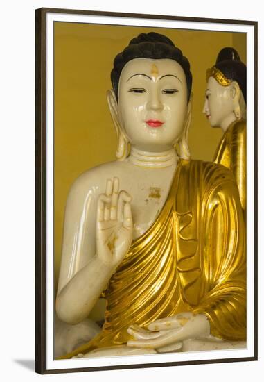 Myanmar. Yangon. Shwedagon Pagoda. Buddha in the Discussion Mudra-Inger Hogstrom-Framed Premium Photographic Print