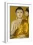Myanmar. Yangon. Shwedagon Pagoda. Buddha in the Discussion Mudra-Inger Hogstrom-Framed Photographic Print