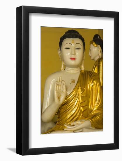 Myanmar. Yangon. Shwedagon Pagoda. Buddha in the Discussion Mudra-Inger Hogstrom-Framed Photographic Print