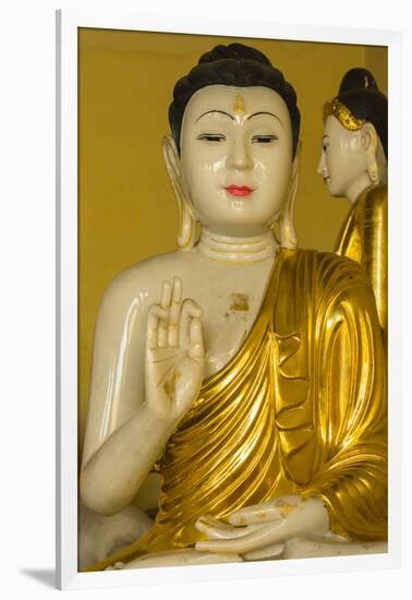 Myanmar. Yangon. Shwedagon Pagoda. Buddha in the Discussion Mudra-Inger Hogstrom-Framed Photographic Print