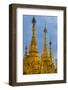 Myanmar. Yangon. Shwedagon Pagoda. Golden Spires Gleam at Twilight-Inger Hogstrom-Framed Photographic Print