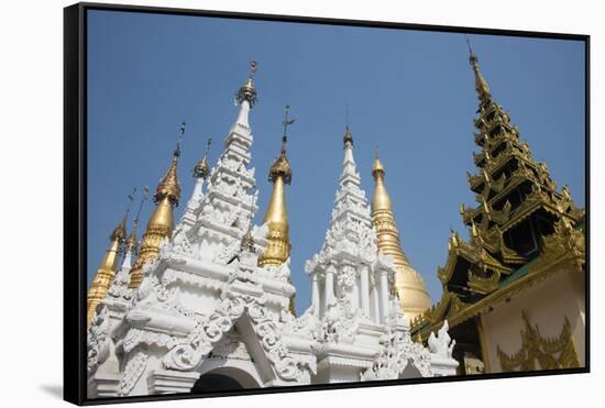 Myanmar, Yangon. Shwedagon Pagoda, Holiest Buddhist Shrine in Myanmar-Cindy Miller Hopkins-Framed Stretched Canvas