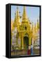 Myanmar. Yangon. Shwedagon Pagoda. Locals Lighting Candles-Inger Hogstrom-Framed Stretched Canvas