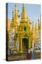 Myanmar. Yangon. Shwedagon Pagoda. Locals Lighting Candles-Inger Hogstrom-Stretched Canvas