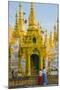 Myanmar. Yangon. Shwedagon Pagoda. Locals Lighting Candles-Inger Hogstrom-Mounted Photographic Print