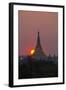 Myanmar, Yangon. Shwedagon Temple at Sunset-Jaynes Gallery-Framed Photographic Print