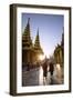 Myanmar, Yangon. Two Buddhist Monks Walking Inside Shwedagon Pagoda Complex at Sunset (Mr)-Matteo Colombo-Framed Photographic Print