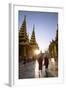 Myanmar, Yangon. Two Buddhist Monks Walking Inside Shwedagon Pagoda Complex at Sunset (Mr)-Matteo Colombo-Framed Photographic Print