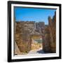 Mycenae, Argolis, Peloponnese, Greece. The Lion Gate, dating from the 13th century BC, set into...-null-Framed Photographic Print