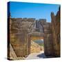 Mycenae, Argolis, Peloponnese, Greece. The Lion Gate, dating from the 13th century BC, set into...-null-Stretched Canvas