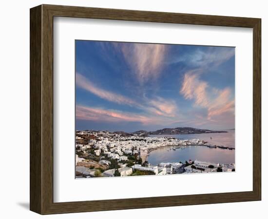 Mykonos Harbor at Sunset, Mykonos, Greece-Adam Jones-Framed Photographic Print