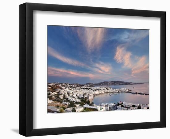 Mykonos Harbor at Sunset, Mykonos, Greece-Adam Jones-Framed Photographic Print