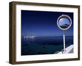 Mykonos Harbor Through Mirror, Greece-Walter Bibikow-Framed Photographic Print