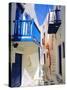 Mykonos, Mykonos Town, a Narrow Street in the Old Town,Cyclades Islands, Greece-Fraser Hall-Stretched Canvas