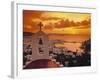 Mykonos Town and Harbour, Mykonos, Greece-Doug Pearson-Framed Photographic Print