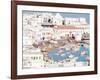 Mykonos Town at Sunset, Mykonos, Greece-Walter Bibikow-Framed Photographic Print