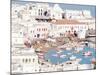 Mykonos Town at Sunset, Mykonos, Greece-Walter Bibikow-Mounted Photographic Print