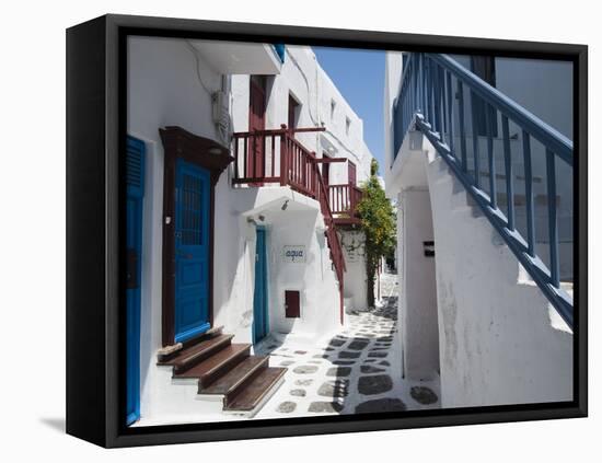 Mykonos Town, Chora, Mykonos, Cyclades, Greek Islands, Greece, Europe-Sergio Pitamitz-Framed Stretched Canvas
