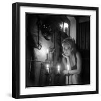 Mylène Demongeot by Candlelight, October 1965-DR-Framed Premium Photographic Print