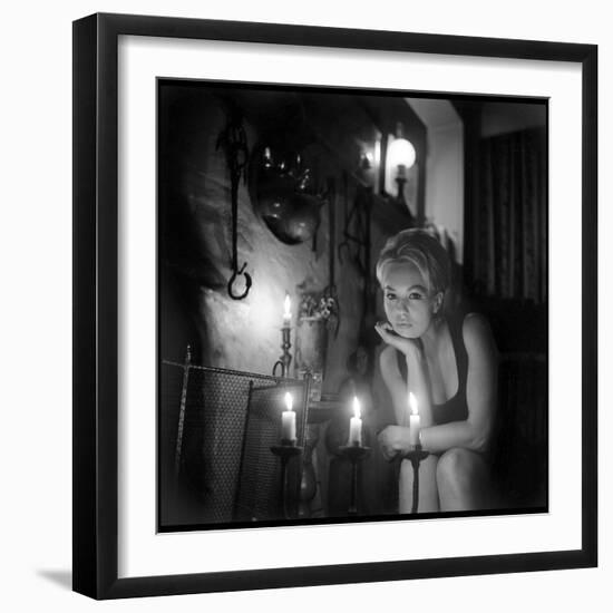 Mylène Demongeot by Candlelight, October 1965-DR-Framed Premium Photographic Print