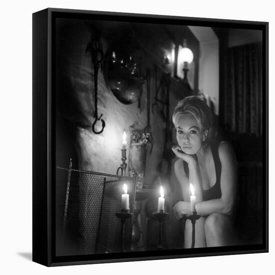 Mylène Demongeot by Candlelight, October 1965-DR-Framed Stretched Canvas