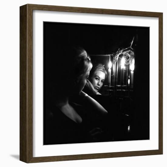 Mylène Demongeot Watching Herself in a Mirror, October 1965-DR-Framed Photographic Print