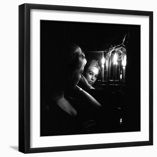 Mylène Demongeot Watching Herself in a Mirror, October 1965-DR-Framed Photographic Print