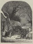 Landscape with Cottage, Girl and Cow (Bodycolour and Pencil on Paper, Pasted on Card)-Myles Birket Foster-Giclee Print