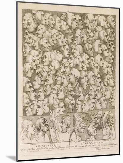 Myriad of Faces Looking in Different Directions: Characters and Caricatures-William Hogarth-Mounted Photographic Print