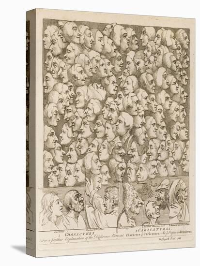 Myriad of Faces Looking in Different Directions: Characters and Caricatures-William Hogarth-Stretched Canvas