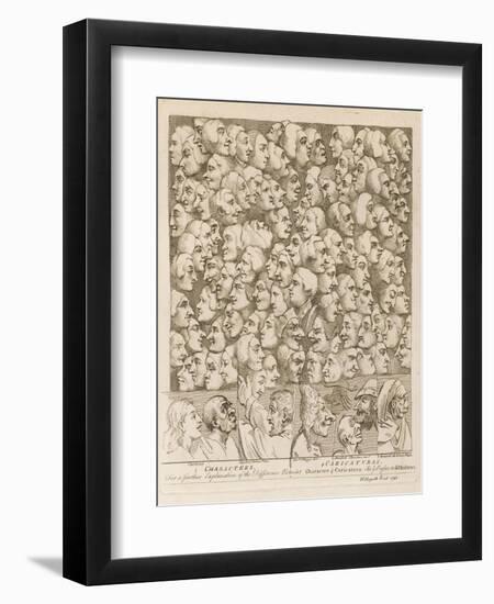 Myriad of Faces Looking in Different Directions: Characters and Caricatures-William Hogarth-Framed Photographic Print