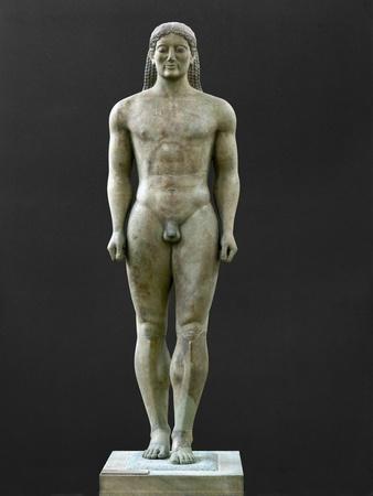 Statue of a Kouros, Ascribed to Myron, Marble (6th BCE)
