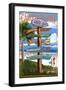 Myrtle Beach, SC - Destination Signs-Lantern Press-Framed Art Print