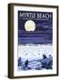 Myrtle Beach, South Carolina - Baby Sea Turtles-Lantern Press-Framed Art Print