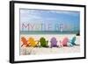 Myrtle Beach, South Carolina - Colorful Beach Chairs-Lantern Press-Framed Art Print