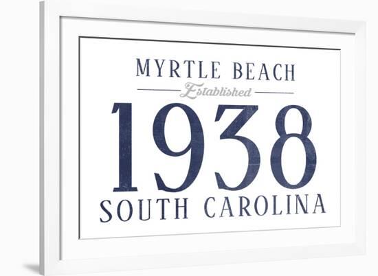 Myrtle Beach, South Carolina - Established Date (Blue)-Lantern Press-Framed Art Print