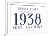 Myrtle Beach, South Carolina - Established Date (Blue)-Lantern Press-Framed Art Print