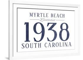 Myrtle Beach, South Carolina - Established Date (Blue)-Lantern Press-Framed Art Print