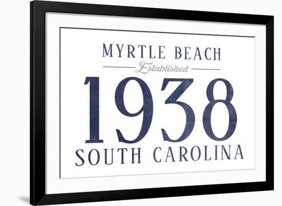 Myrtle Beach, South Carolina - Established Date (Blue)-Lantern Press-Framed Art Print