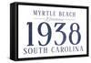 Myrtle Beach, South Carolina - Established Date (Blue)-Lantern Press-Framed Stretched Canvas