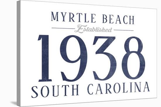 Myrtle Beach, South Carolina - Established Date (Blue)-Lantern Press-Stretched Canvas